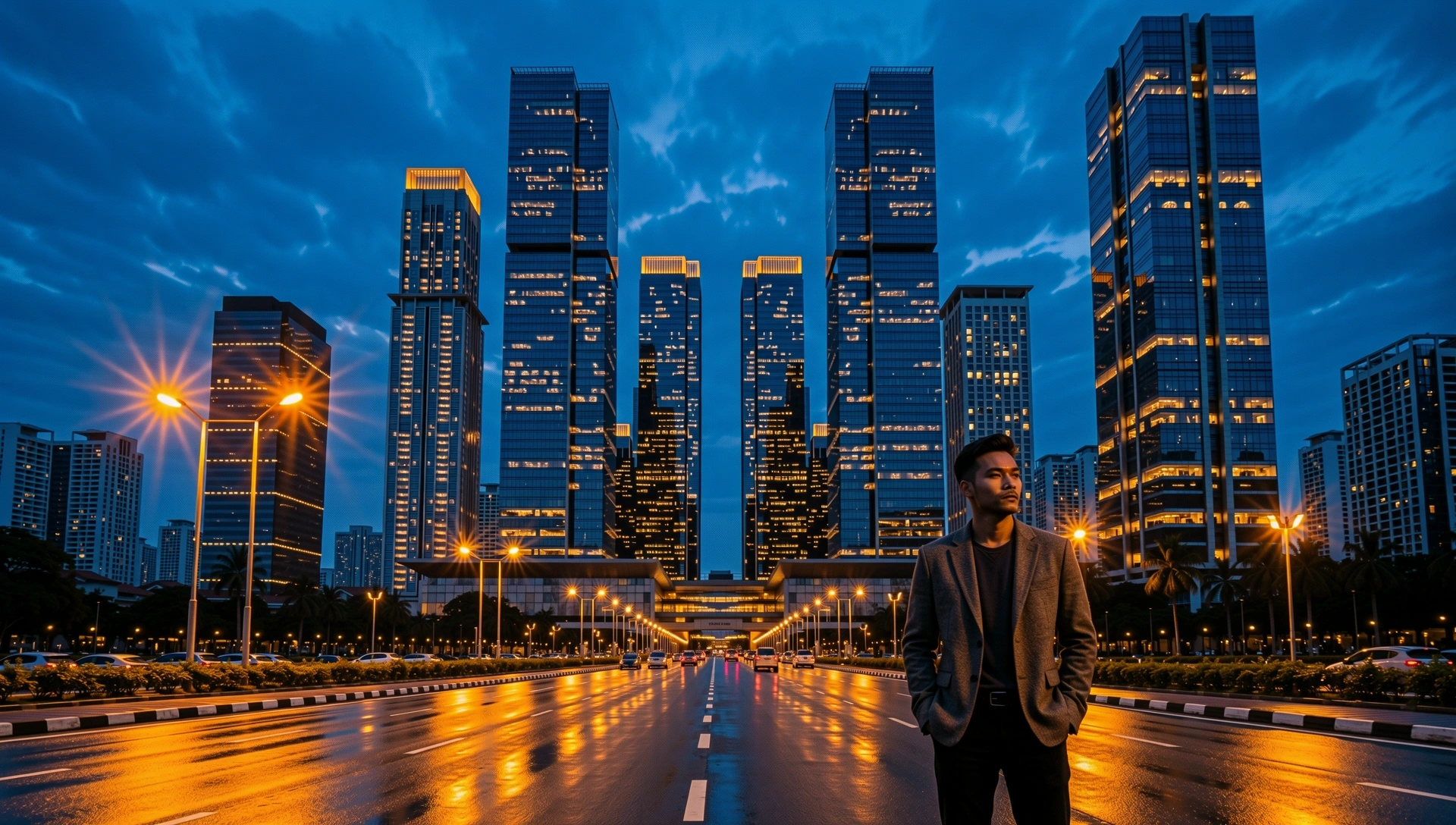Jakarta Blue Hour Skyline